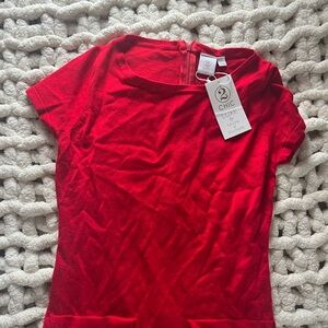 Chic Cherry Red Knit Dress with Tags